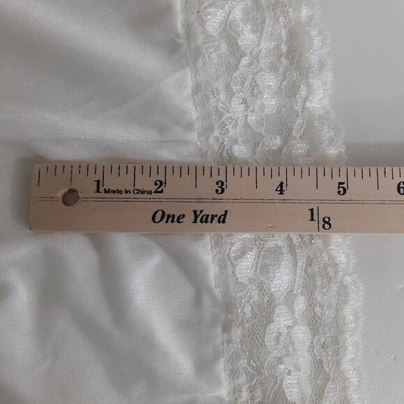 Vintage 90s Satin Slip Dress Cream Nightgown Lingerie Sleep Dress Coquette - Picture 5 of 5